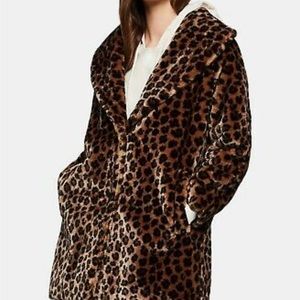 BCBGeneration Women's Faux Fur Leopard Print Jacket Leopard